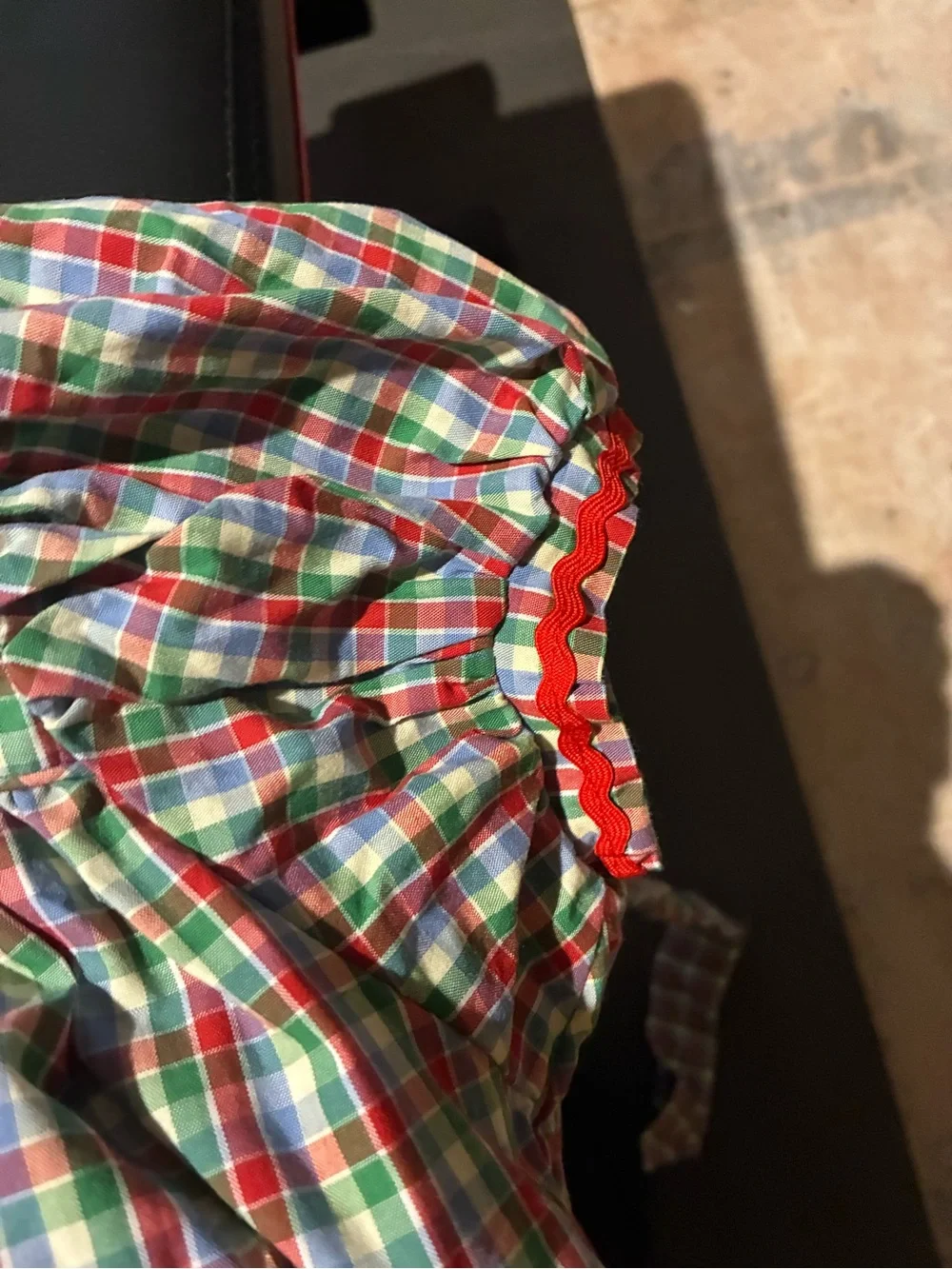 The Beaufort Bonnet Company Plaid Green Red Blue Girls Dress with Bloomers size6